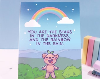 Pigleaf You Are The Stars Greeting Card ⋰ Greeting Card ⋰ Friendship Greeting Card⋰ Kawaii ⋰ Feel Good Greeting Card  ⋰ Birthday Card