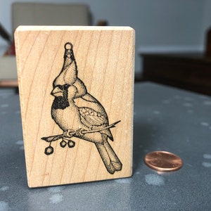 Vintage Rubber Stamp Rare Stampa Barbara Bird Ornament
