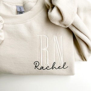 Personalized Nurse Embroidered Sweatshirt, Custom Gift for Nurse
