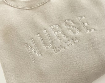 Nurse Embroidered Sweatshirt, Nurse Graduation Gift