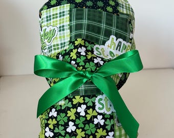 St Patrick's Day Ponytail Scrub Cap, Shamrock Clover, Women’s Surgical Hat
