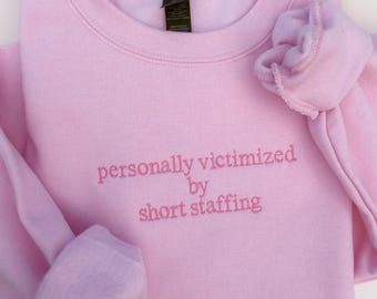 Custom Nurse Embroidered Sweatshirt, Tone on Tone, Gift for Nurses.
