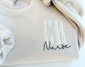 Custom Nurse Embroidered Sweatshirt, Gift for Nurses