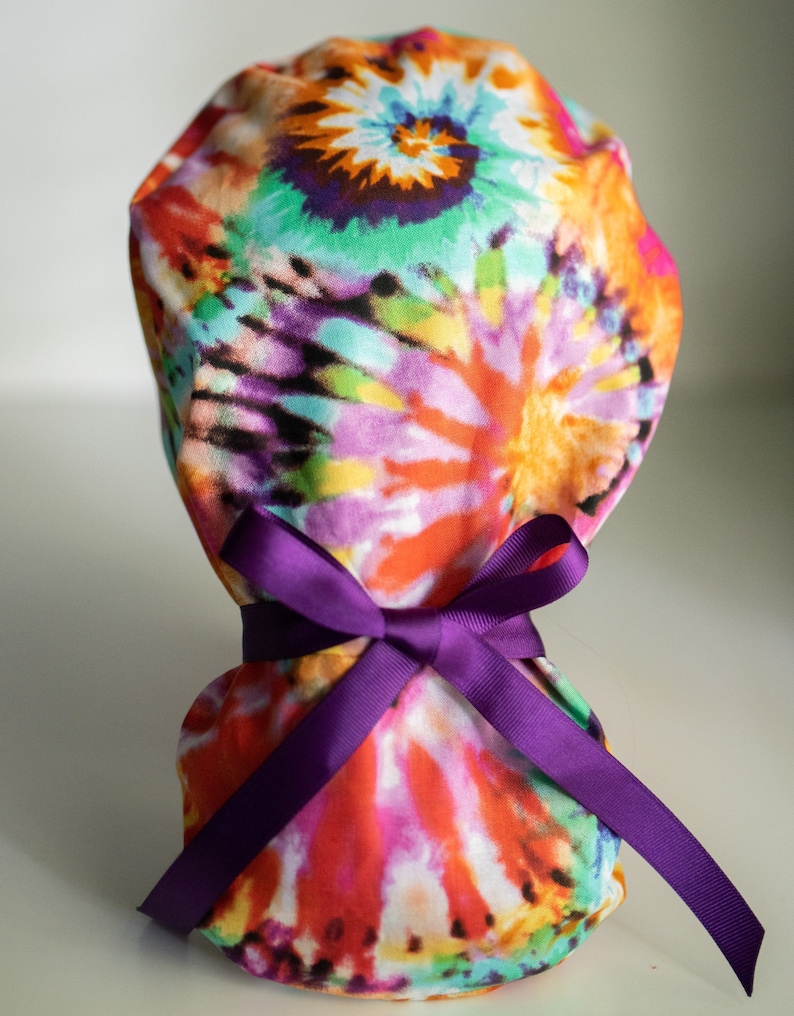 women\u2019s scrub hat Ponytail scrub cap women\u2019s scrub cap watercolor rainbow Ponytail scrub hat tye dye tye dye colorful