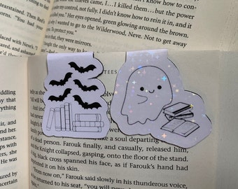 Halloween Magnetic Bookmark (ghost and bat)