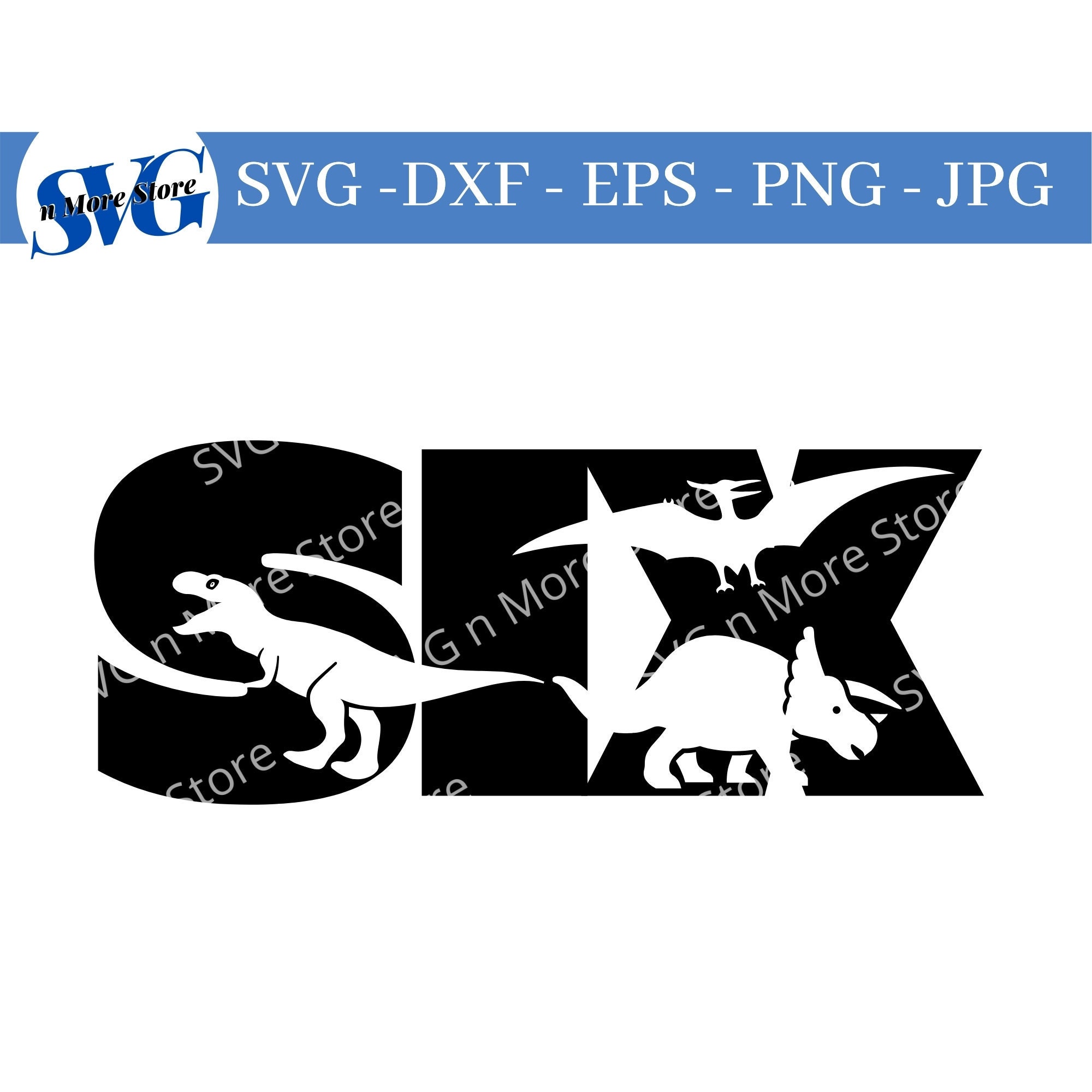 6th Dinosaur Birthday Boy SVG - Celebrate Sixth BIRTHDAY with card, shirt, blanket etc. - Six Birthday