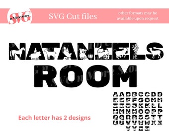 Farm Alphabet Bundle SVG PNG EpS Jpg Pdf, Farm Animals ABC Alphabet, Cow Pig Duck Letters Svg, Cut Files,  Farm Monogram