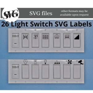 SVG 27 Light Switch SVG Labels options bundle / easy to use / outlet labels / you can make light switch stickers with this SVG