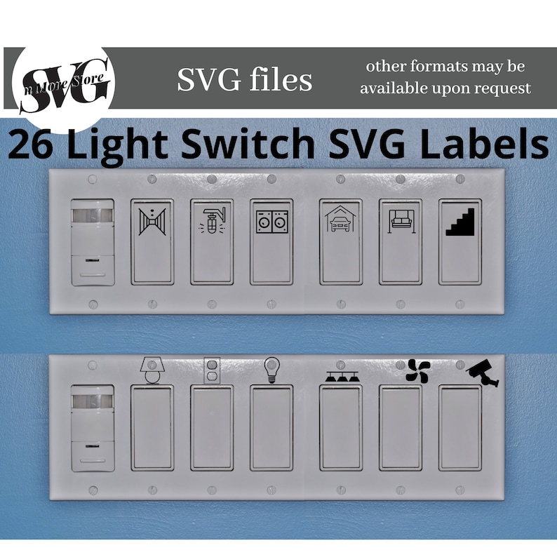 SVG 26 Light Switch SVG Labels Options Bundle / Easy to Use / Etsy