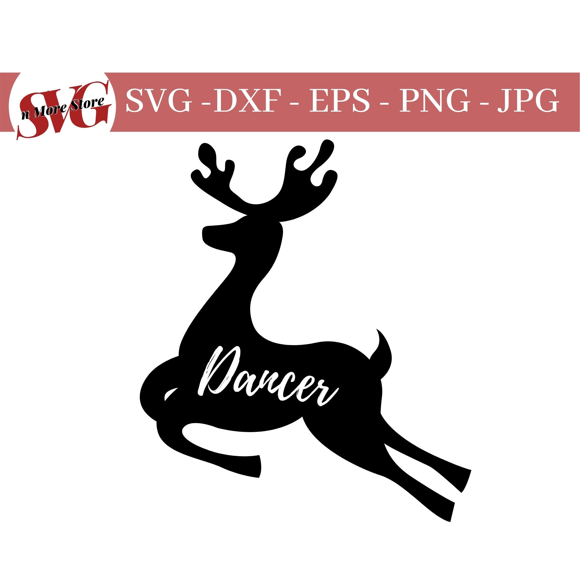 9 Santa's Reindeer SVG Dasher Dancer Prancer Vixen - Etsy