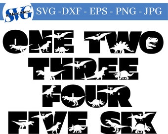 Dinosaur Birthday 1, 2, 3, 4, 5, 6, 1st, 2nd, 3rd, 4th, 5th, 6th, first, second, third BIRTHDAY SVG PNG