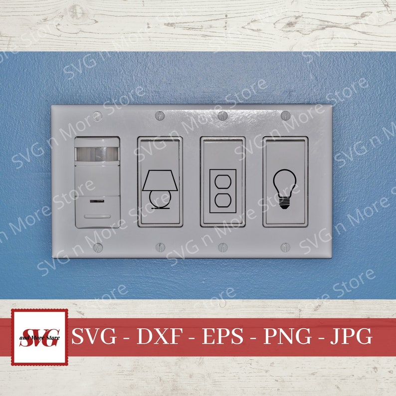 SVG 8 Light Switch Labels options / outlet labels / you can Etsy