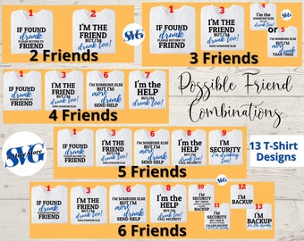 13 Pack Drunk Friends Bundle - If Found Drunk Bundle SVG PNG,  please return to Friend, Camping Drinking SVG - Funny Drinking