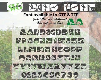 Carattere DinoX TTF OTF, Scrivi le tue lettere di dinosauro con questo carattere, Carattere dinosauro, Lettere di dinosauro