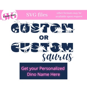 Custom Dino SVG Name made for you - Personalized Dinosaur Name SVG