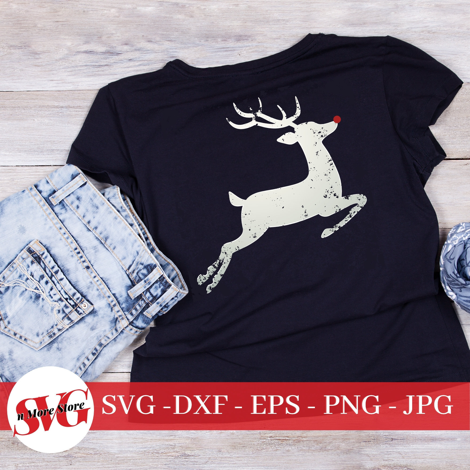 Distressed Rudolph Svg Distressed Rudolph Reindeer SVG Christmas Ornament SVG | Etsy