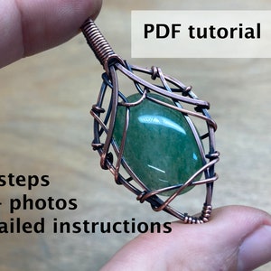 Wire Wrapping Pendant PDF Tutorial, Jewelry Making Wire