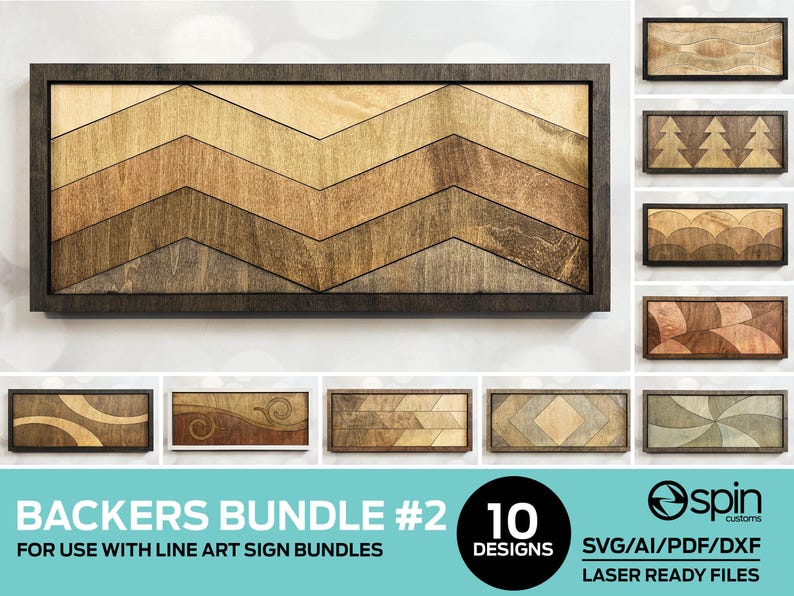 BACKERS BUNDLE #2 - for Line Art Signs - 10 Designs - Glowforge and ...