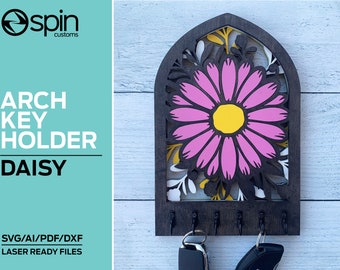 Daisy Arch Key Hanger or Decor - Laser Ready file - Glowforge and All Lasers