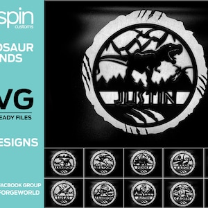 Dinosaur Rounds Bundle - 10 Custom Designs - Digital Laser Ready Files - SVG - Glowforge