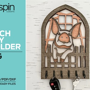 Colgador de llaves o decoración con forma de arco de cerdo: archivo compatible con láser: Glowforge y todos los láseres
