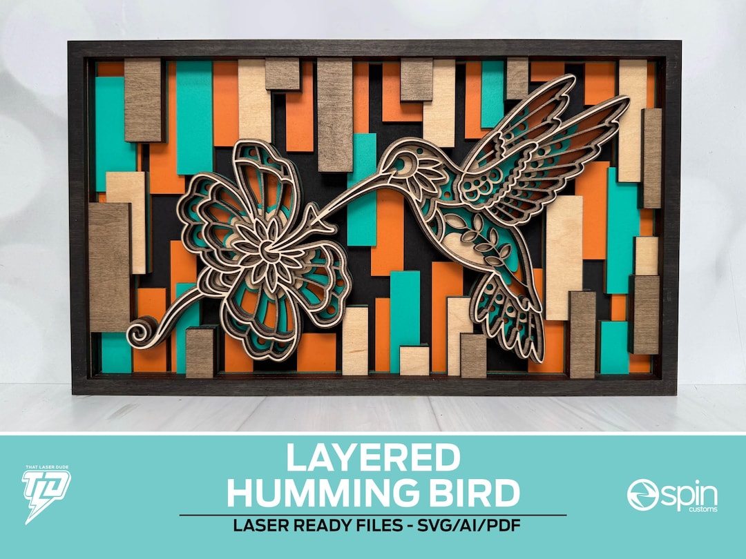 Layered Hummingbird Sign - Laser Ready File - All Lasers - Etsy Canada