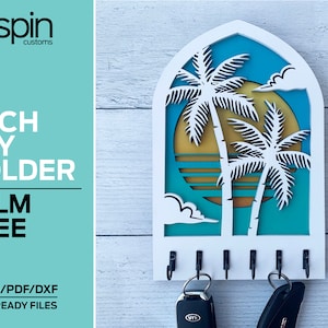 Arco para colgar llaves o decoración con palmeras: archivo compatible con láser: Glowforge y todos los láseres