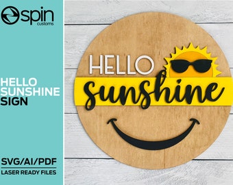 Hallo Sunshine Sign - Lasergesneden bestand