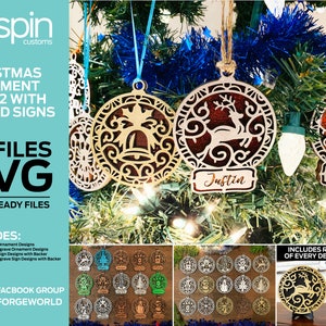 Ornament and Signs Bundle 2 - Laser Ready File - SVG - Glowforge - 60 FILES