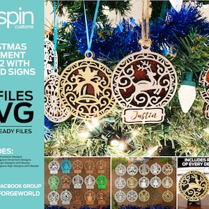 Ornament and Signs Bundle 2 - Laser Ready File - SVG - Glowforge - 60 FILES