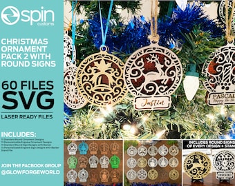 Pakiet ozdób i znaków 2 - plik gotowy do obróbki laserowej - SVG - Glowforge - 60 PLIKÓW