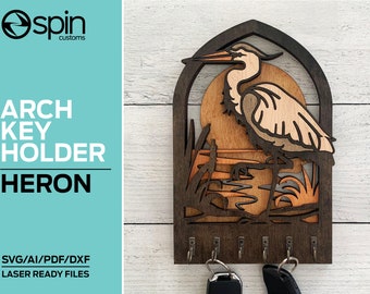 Heron Arch Key Hanger or Decor - Laser Ready file - Glowforge and All Lasers