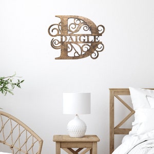 Split Letter Monograms Swirls ALPHABET 26 Letters Digital Laser Cut file Glowforge svg/eps/ai image 3