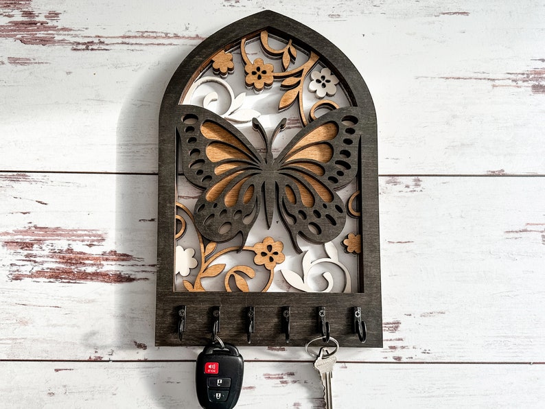 Butterfly Arch Key Hanger or Decor - Laser Ready File - Glowforge and ...