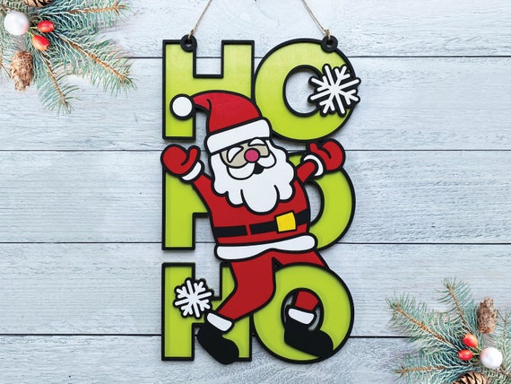 【直筆サイン★レア】SANTAセット Santa HO HO HO Sign - Christmas - Laser Ready File - Glowforge and
