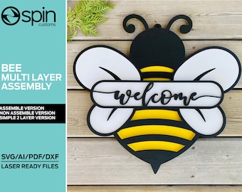 Multi-Layer Assemble and Non Assemble BEE Sign - Laser Cut File