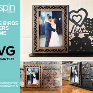 Cornice Love Birds - File digitale pronto per il laser - Glowforge e tutti i tagliatori laser