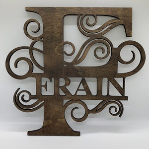 Split Letter Monograms Swirls ALPHABET 26 Letters Digital Laser Cut file Glowforge svg/eps/ai image 6