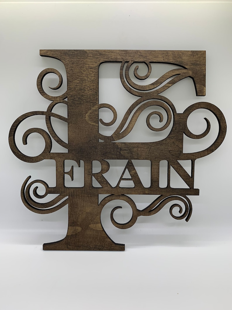 Split Letter Monograms Swirls ALPHABET 26 Letters Digital Laser Cut file Glowforge svg/eps/ai image 6