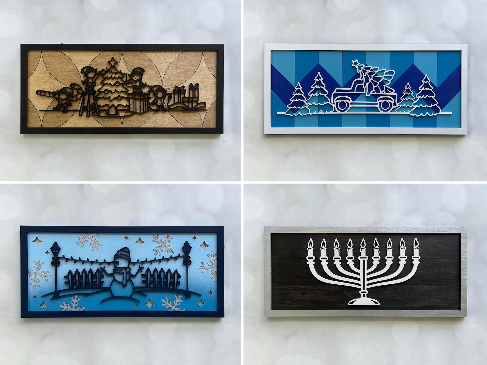 Christmas Line Art Signs - 10 Designs Plus 10 Backer Patterns ...