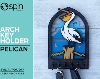 Pelican Arch Key Hanger or Decor - Laser Ready file - Glowforge and All Lasers