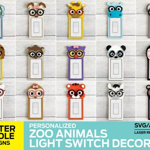 Master Bundle - Zoo Animal Light Switch Decor - 15 Designs - Laser Ready File - Glowforge and All Laser Cutters - SVG-PDF-AI