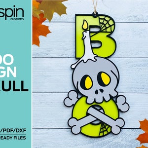 SKULL &quot;BOO&quot; Sign - Halloween - Laser ready file - Glowforge and other lasers