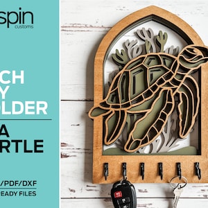Colgador de llaves o decoración con forma de arco de tortuga: archivo compatible con láser: Glowforge y todos los láseres