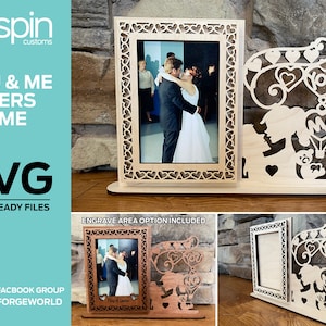 You & Me Lovers Frame - Laser Ready Digital File - Glowforge and All Laser cutters