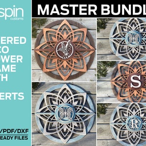 MASTER BUNDLE for Flower Round - Layered Deco Flower 17" Round - With 4 Bundles of Inserts - Laser Ready Files