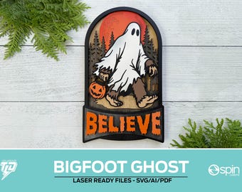 Halloween Bigfoot Geisterschild - Für alle Laser - Digital Cut Datei