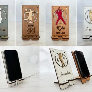 Sports and Recreation Cell Phone Stands 66 Designs Laser Ready File Glowforge and Lightburn Tested image 2