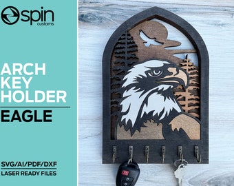 Eagle Arch Key Hanger or Decor - Laser Ready file - Glowforge and All Lasers