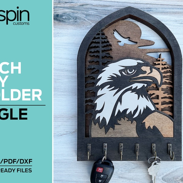 Eagle Arch Key Hanger or Decor - Laser Ready file - Glowforge and All Lasers